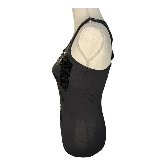Miley Cyrus Max Azria Women’s Medium Black Sequin Bow Tank Top - Picture 2 of 4